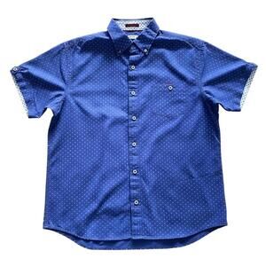 Age of Wisdom Men’s XL Blue Short Sleeve Button Down Shirt